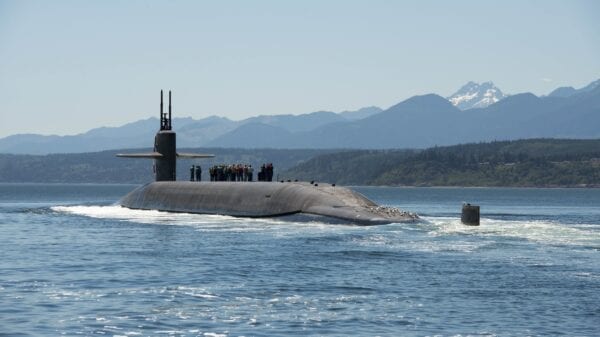 USS Nebraska in transit on the Hood Canal