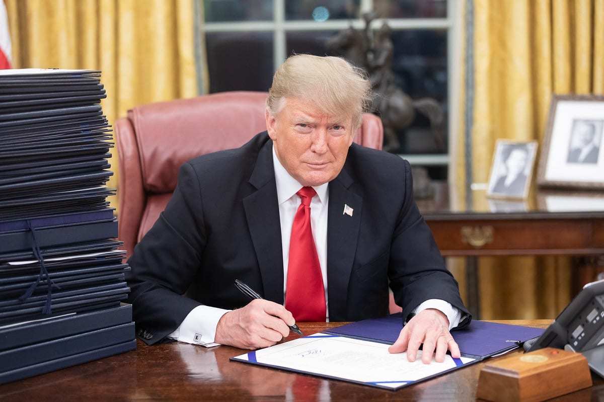 President Trump at his desk