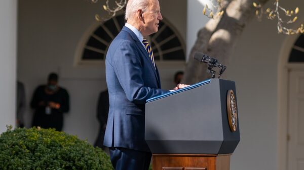 President Joe Biden, joined by Vice President Kamala Harris, Senate Majority Leader Charles “Chuck” Schumer, D-N.Y., and House Speaker Nancy Pelosi, D-Calif., delivers remarks on the American Rescue Plan Friday, March 12, 2021, in the Rose Garden of the White House. (Official White House Photo by Adam Schultz)