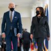 President Joe Biden And Vice President Kamala Harris walk from the Rose Garden of the White House to the Oval Office Friday, March 12, 2021, following their remarks celebrating the passage of the American Rescue Plan. (Official White House Photo by Adam Schultz)