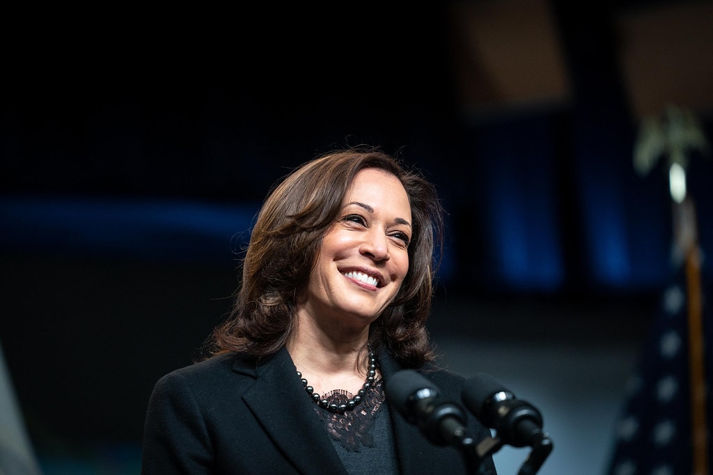 Vice President Kamala Harris delivers remarks at the 40th Annual Black History Month Virtual Celebration, hosted by Congressman Steny Hoyer of Maryland, Saturday, Feb. 27, 2021, in the South Court Auditorium of the Eisenhower Executive Office Building at the White House. (Official White House Photo by Lawrence Jackson)
