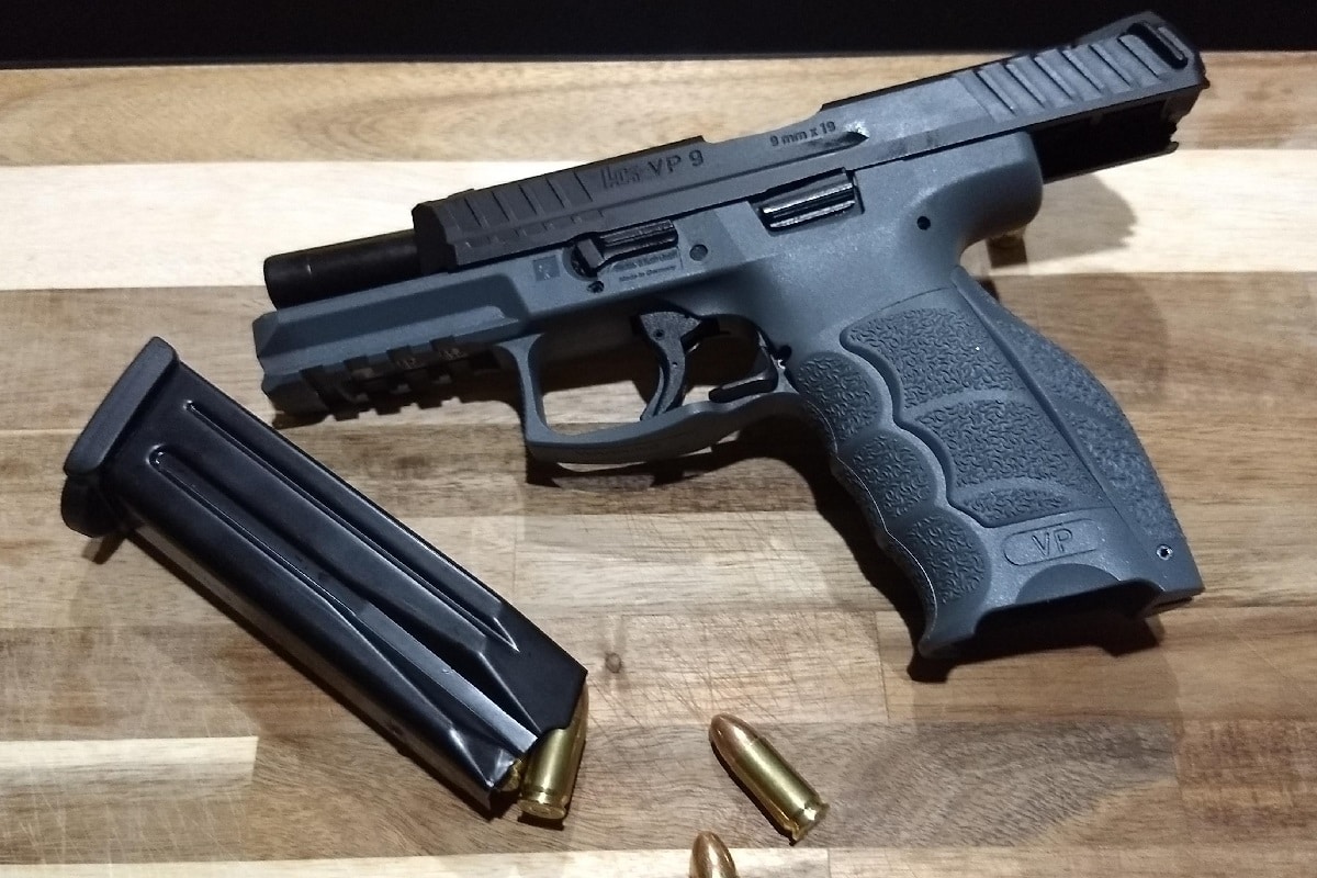 The HK VP9 is a full-sized striker-fired pistol made by Heckler & K...