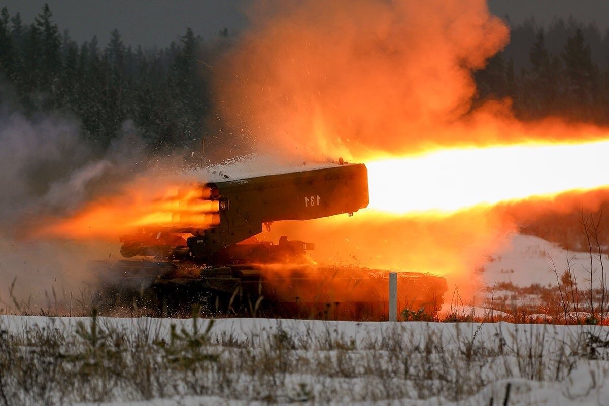 TOS-1A Thermobaric Weapons Used in Ukraine. Image Credit: Creative Commons.