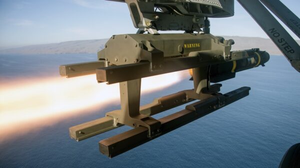 An AGM-114B Hellfire missile is launched from an MH-60S Seahawk helicopter, attached to Helicopter Sea Combat Squadron Eight (HSC-8), during a live fire exercise in San Clemente, Calif., Feb. 4, 2015. HSC-8 provides vertical lift Search and Rescue, Logistics, Anti-Surface Warfare, Special Operations Forces Support, and Combat Search and Rescue capabilities for Carrier Air Wing Eleven (CVW-11) in support of the USS Nimitz (CVN-68) and Carrier Strike Group Eleven (CSG-11) operations. (U.S. Navy photo by Mass Communication Specialist 2nd Class Daniel M. Young/Released)