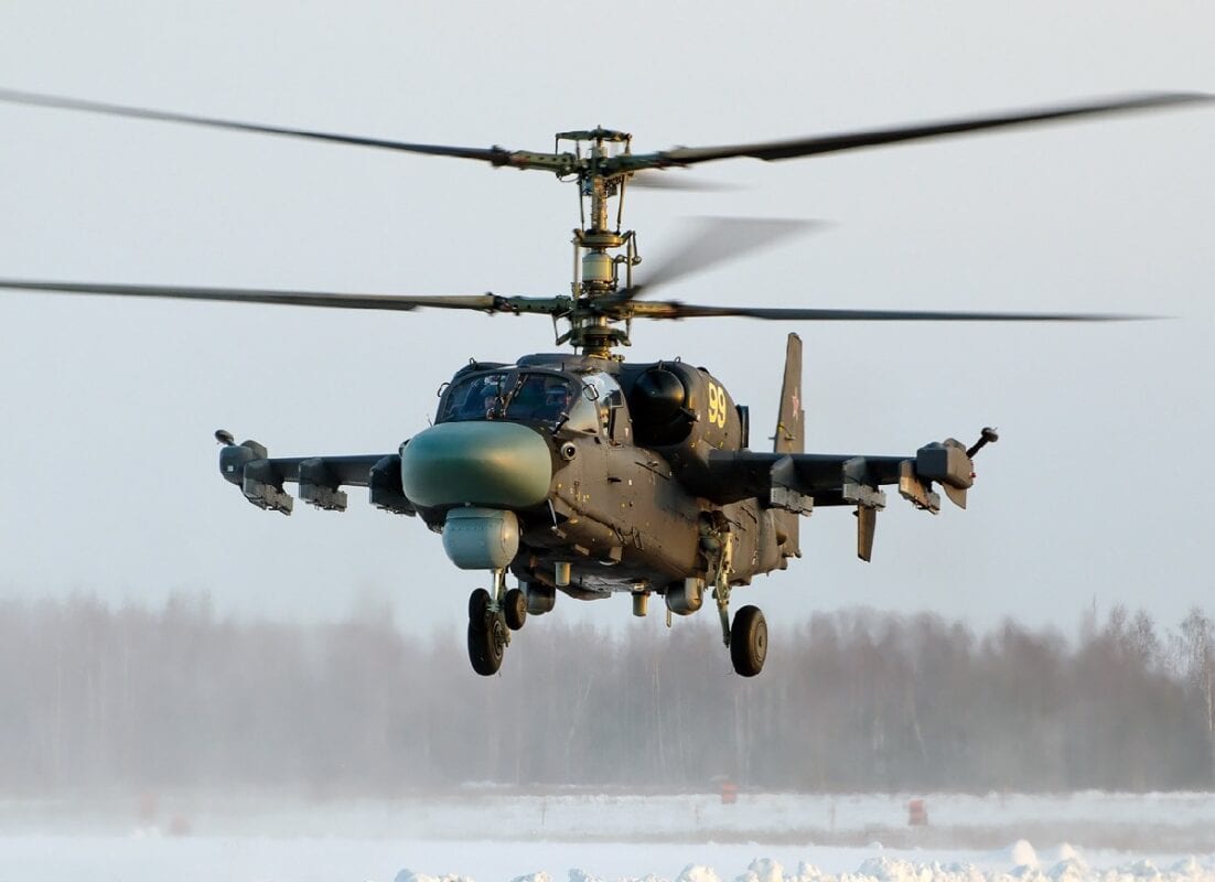 Kamov Ka-52K naval attack helicopters