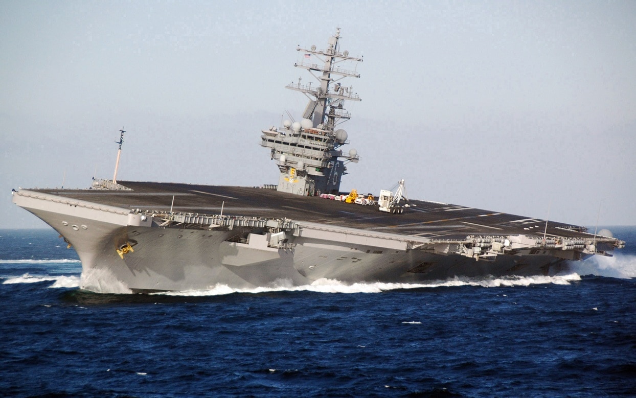 071030-N-6074Y-053 PACIFIC OCEAN (Oct. 30, 2007) - USS Ronald Reagan (CVN 76) conducts rudder checks as part of the ship's Board of Inspection and Survey (INSURV) following a six-month Planned Incremental Availability. All naval vessels are periodically inspected by INSURV to check their material condition and battle readiness. U.S. Navy photo by Mass Communication Specialist 2nd Class M. Jeremie Yoder (RELEASED)