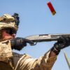 A U.S. Marine with 2nd Battalion, 7th Marines, assigned to the Special Purpose Marine Air-Ground Task Force-Crisis Response-Central Command (SPMAGTF-CR-CC) 19.2, cycles 12-gauge buckshot in a Mossberg 590A1 12-gauge shotgun at range at the Baghdad Embassy Compound in Iraq, May 8, 2020. The SPMAGTF-CR-CC is a crisis response force, prepared to deploy a variety of capabilities across the region. (U.S. Marine Corps Photo by Cpl. Brendan Custer)