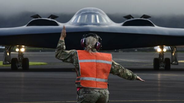 Crew chiefs assigned to the 393rd Expeditionary Bomb Squadron, prep a B-2 Spirit stealth bomber for take off, at Lajes Field, Azores, March 16, 2021. Three B-2s, assigned to Whiteman Air Force Base, Missouri, arrived at Lajes to hot-pit refuel prior to supporting several bomber task force missions in the high north. Strategic bomber missions are conducted periodically to enhance the readiness necessary to respond to challenges, in coordination with partner and allied nations, around the world. Members assigned to U.S. European Command regularly train, fight and live with allies and partners from bases in Europe, to ensure timely and coordinated responses when needed. (U.S. Air Force photo by Tech. Sgt. Heather Salazar)