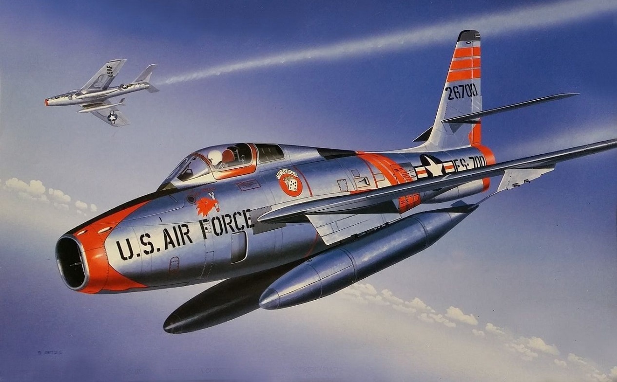 F-84 Thunderjet served during the Korean War and was finally retired by the...