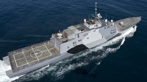 The littoral combat ship USS Freedom (LCS 1) is underway conducting sea trials off the coast of Southern California. Freedom, the lead ship of the Freedom variant of LCS, is expected to deploy to Southeast Asia this spring. (U.S. Navy photo by Mass Communication Specialist 1st Class James R. Evans/Released)
