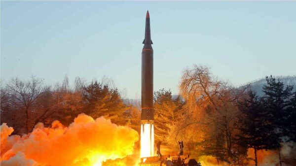North Korea's New Hypersonic Missile. Image Credit: KCNA/North Korean State Media.