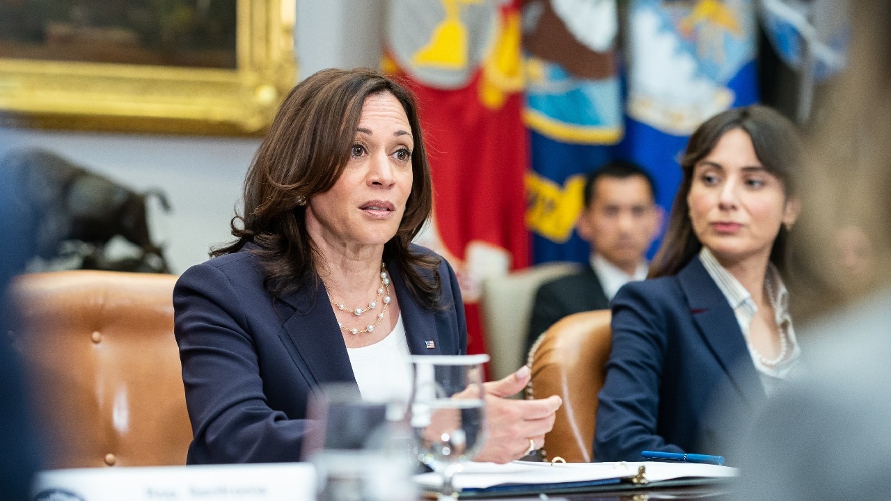 Vice President Kamala Harris meets with Texas Democratic Legislators, Wednesday, June 16, 2021, in the Roosevelt Room of the White House. (Official White House Photo by Lawrence Jackson)