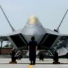 F-22 A Raptor Demonstration Team aircraft maintainers prepare to launch out Maj. Paul "Max" Moga, the first F-22A Raptor demonstration team pilot, July 13. (U.S. Air Force photo/Senior Airman Christopher L. Ingersoll)