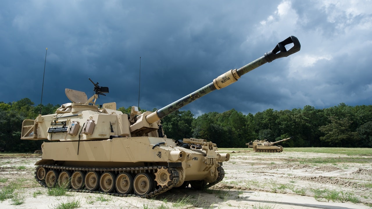 M109A6 Paladins from Battery B, 1st Battalion, 9th Field Artillery Regiment “Battlekings”, 2nd Armored Brigade Combat Team, 3rd Infantry Division, sit ready to fire their Gunnery Table VI here, Sept. 11. The Battlekings’ B Battery just completed Paladin GT VI crew qualifications. Unique to this gunnery is the fact that it this will be the last rounds fired by the Battlekings for the foreseeable future as they are slated to inactivate in the very near future. (U.S. Army Photo by Staff Sgt. Richard Wrigley 2nd ABCT, 3rd ID, Public Affairs NCO)