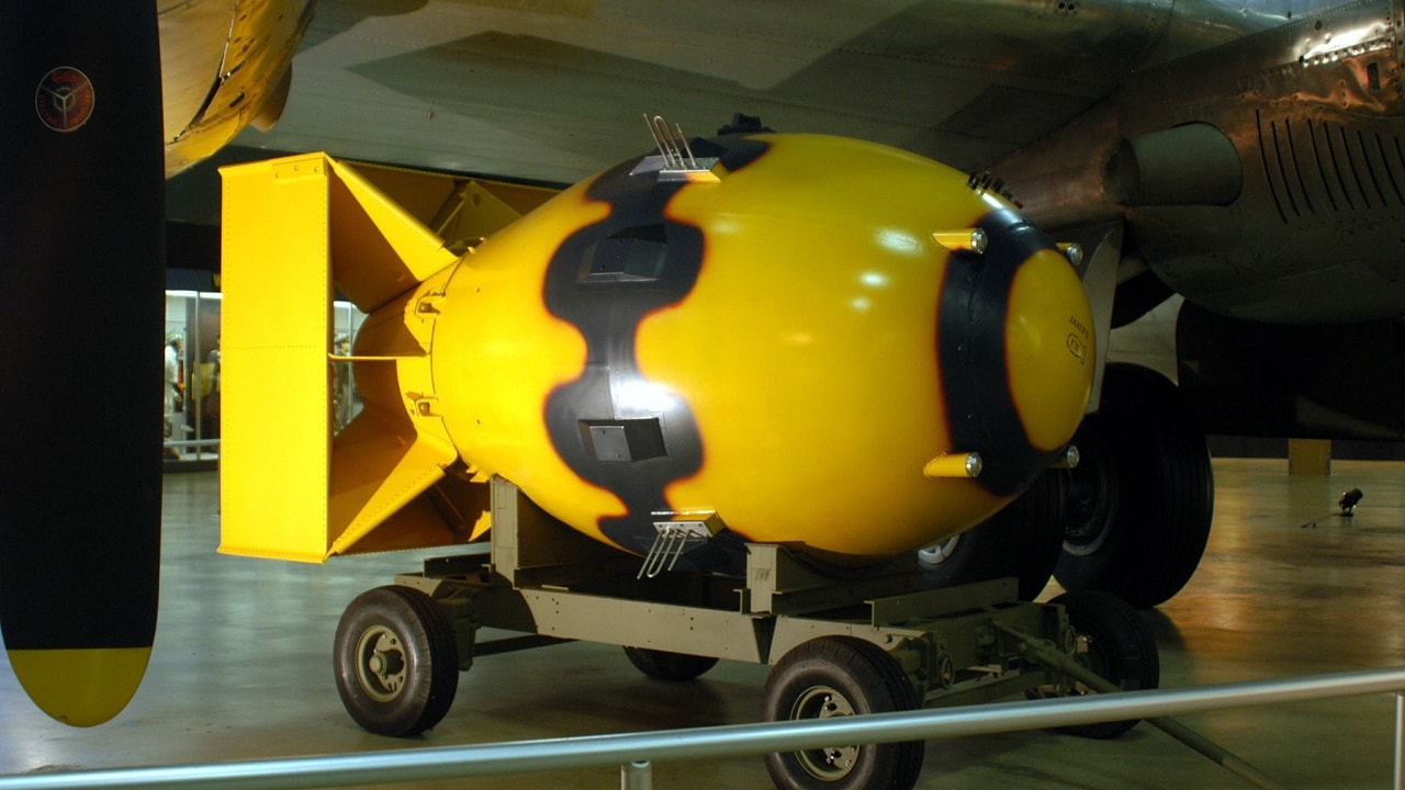 DAYTON, Ohio -- "Fat Man" atomic bomb at the National Museum of the United States Air Force. (U.S. Air Force photo)