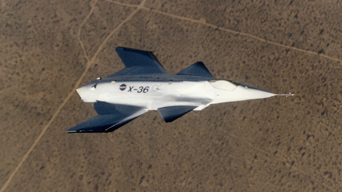 The NASA/Boeing X-36 Tailless Fighter Agility Research Aircraft program successfully demonstrated the tailless fighter design using advanced technologies to improve the maneuverability and survivability of possible future fighter aircraft. The program met or exceeded all project goals. Image: Creative Commons.
