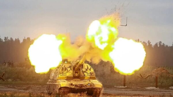 Russian artillery firing in Ukraine. Image Credit: Creative Commons.