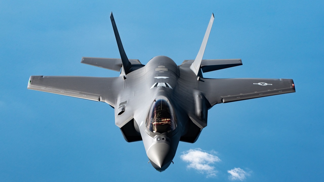 An F-35A Lightning II from the 354th Fighter Wing, Eielson Air Force Base, Alaska, flies behind a KC-135 Stratotanker assigned to the 117th Air Refueling Squadron, Forbes Field Air National Guard Base, Kansas, over the Indo-Pacific, March 10, 2022. Aircrews routinely fly missions aimed at sharpening the necessary skills needed to respond to emerging situations at a moment’s notice. (U.S. Air Force photo by Airman 1st Class Yosselin Perla)