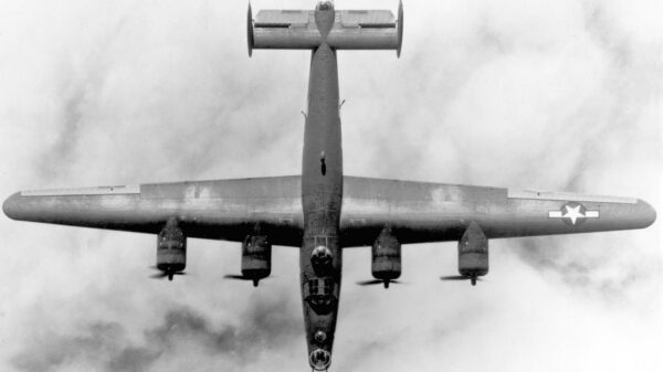 B-24 photographed from above, showing the Davis wing design. Image Credit: Creative Commons.