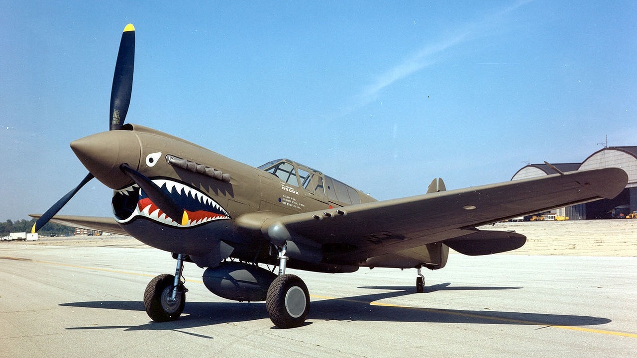 A U.S. Army Air Force Curtiss P-40E Warhawk of the National Museum of the United States Air Force in Dayton, Ohio (USA).
