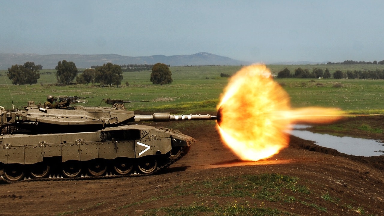 March 20, 2008. A Merkava tank during a training day held in the Golan Heights for the 188th Armored Brigade.