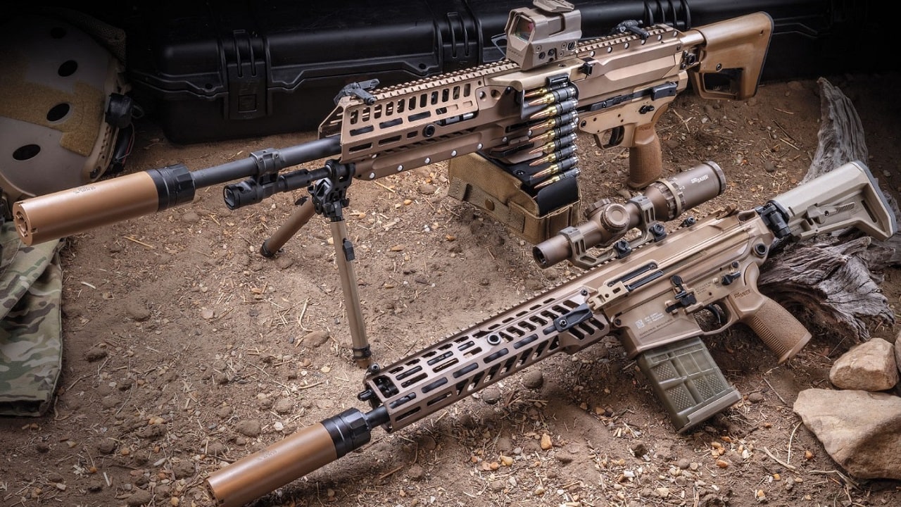 Sig Sauer photo of XM5 and XM250 rifles. Image Credit: Industry Handout.