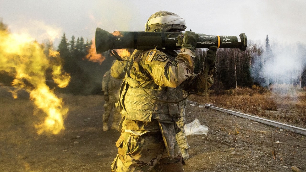 A Soldier assigned to the 109th Transportation Company, 17th Combat Sustainment Support Battalion, U.S. Army Alaska, handles a M136E1 AT4-CS confined space light anti-armor weapon during live-fire training at Joint Base Elmendorf-Richardson, Alaska, Oct. 12, 2017. The Soldiers of 17th CSSB recently completed a series of live-fire training events that honed their skills on a variety of weapon systems to include: the M4 carbine, the M9 pistol, the M203 grenade launcher, and the M136E1 AT4-CS confined space light anti-armor weapon. (U.S. Air Force photo by Alejandro Peña)