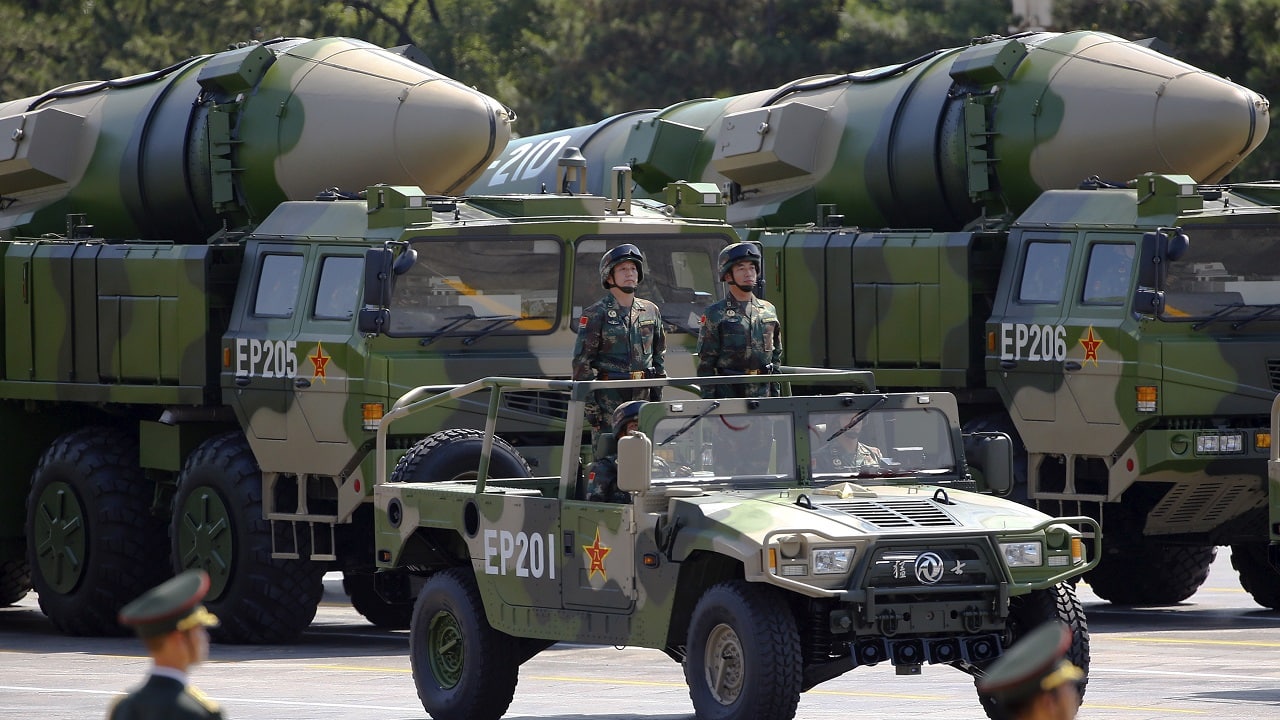 Military vehicles carrying DF-21D ballistic missiles roll to Tiananmen Square during a military parade to mark the 70th anniversary of the end of World War Two, in Beijing, China, September 3, 2015. REUTERS/Damir Sagolj