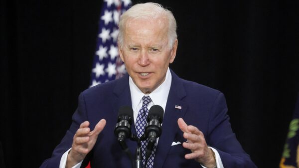 U.S. President Joe Biden delivers remarks, after paying respects and meeting with victims, family, first responders and law enforcement who were affected by the mass shooting committed by a gunman authorities say was motivated by racism, at Delavan Grider Community Center in Buffalo, NY, U.S. May 17, 2022. REUTERS/Leah Millis