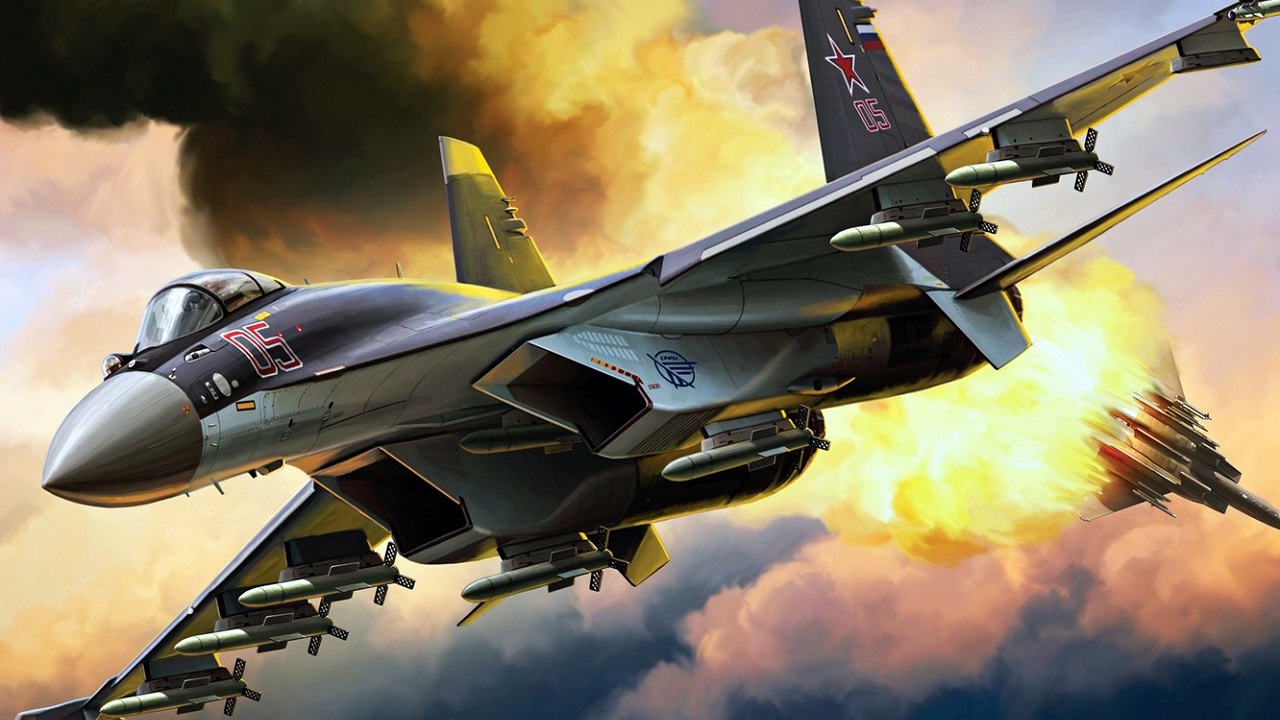 Su-35S fighter. Image is an artist rendering - Creative Commons.