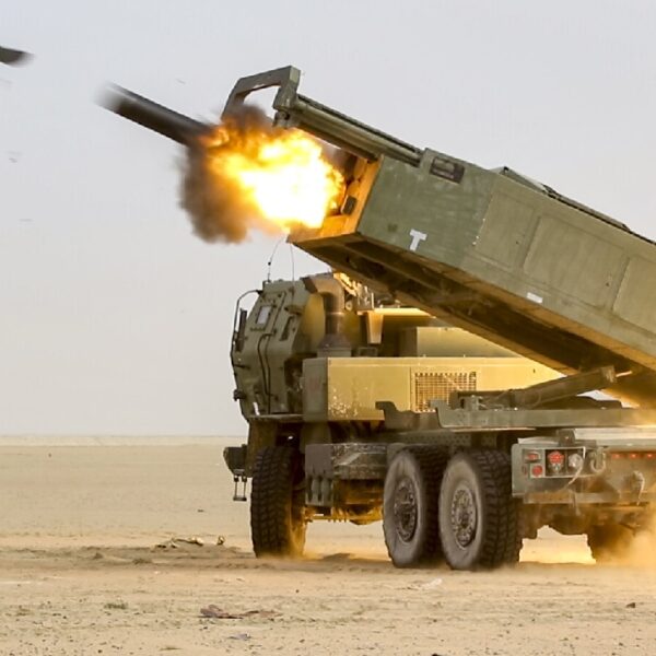 U.S. Soldiers assigned to the 65th Field Artillery Brigade fire a High Mobility Artillery Rocket System (HIMARS) during a joint live-fire exercise with the Kuwait Land Forces, Jan. 8, 2019, near Camp Buehring, Kuwait. The U.S. and Kuwaiti forces train together frequently to maintain a high level of combat readiness and to maintain effective communication between the two forces. (U.S. Army photo by Sgt. Bill Boecker)