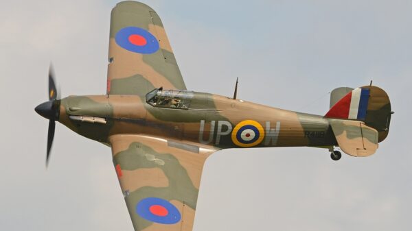This is the only airworthy Hurricane with a genuine Battle of Britain history. Since 2015 she has lodged with the Shuttleworth Collection and is seen displaying at the 2017 Season Premier Airshow at Old Warden, Bedfordshire, UK. 7th May 2017. Image Credit: Creative Commons.