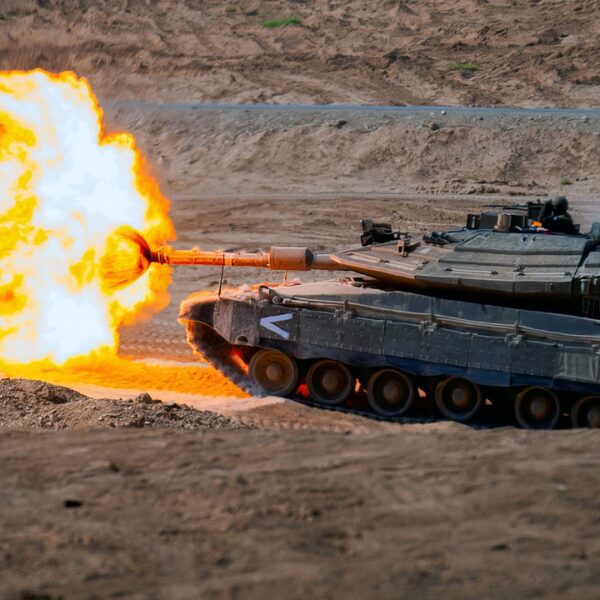 IDF Merkava IV Tank Fire