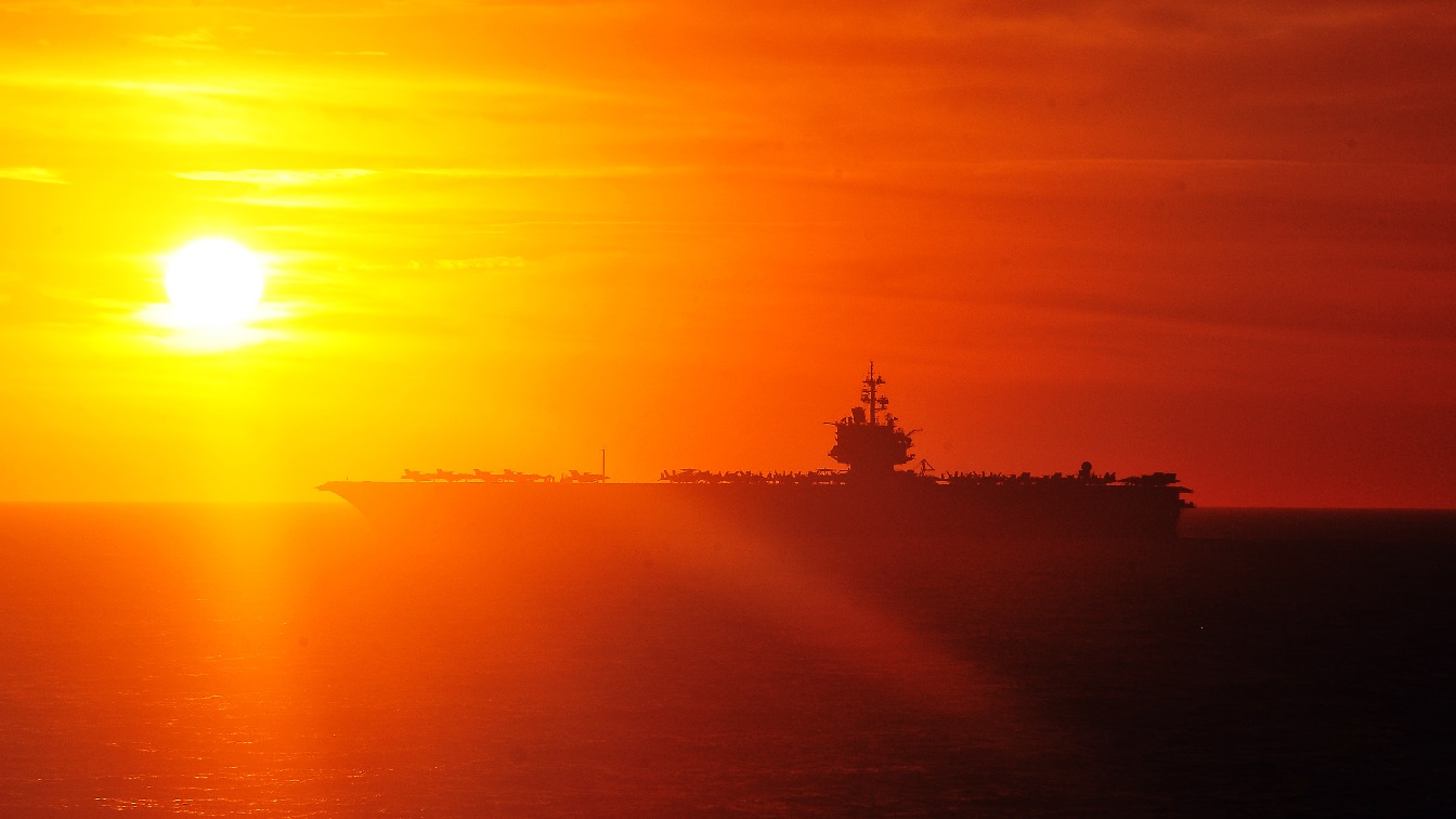 ATLANTIC OCEAN (Jan. 23, 2012) The aircraft carrier USS Enterprise (CVN 65) is underway in the Atlantic Ocean while conducting a composite training unit exercise. (U.S. Navy photo by Mass Communication Specialist 3rd Class Jesse L. Gonzalez/Released)