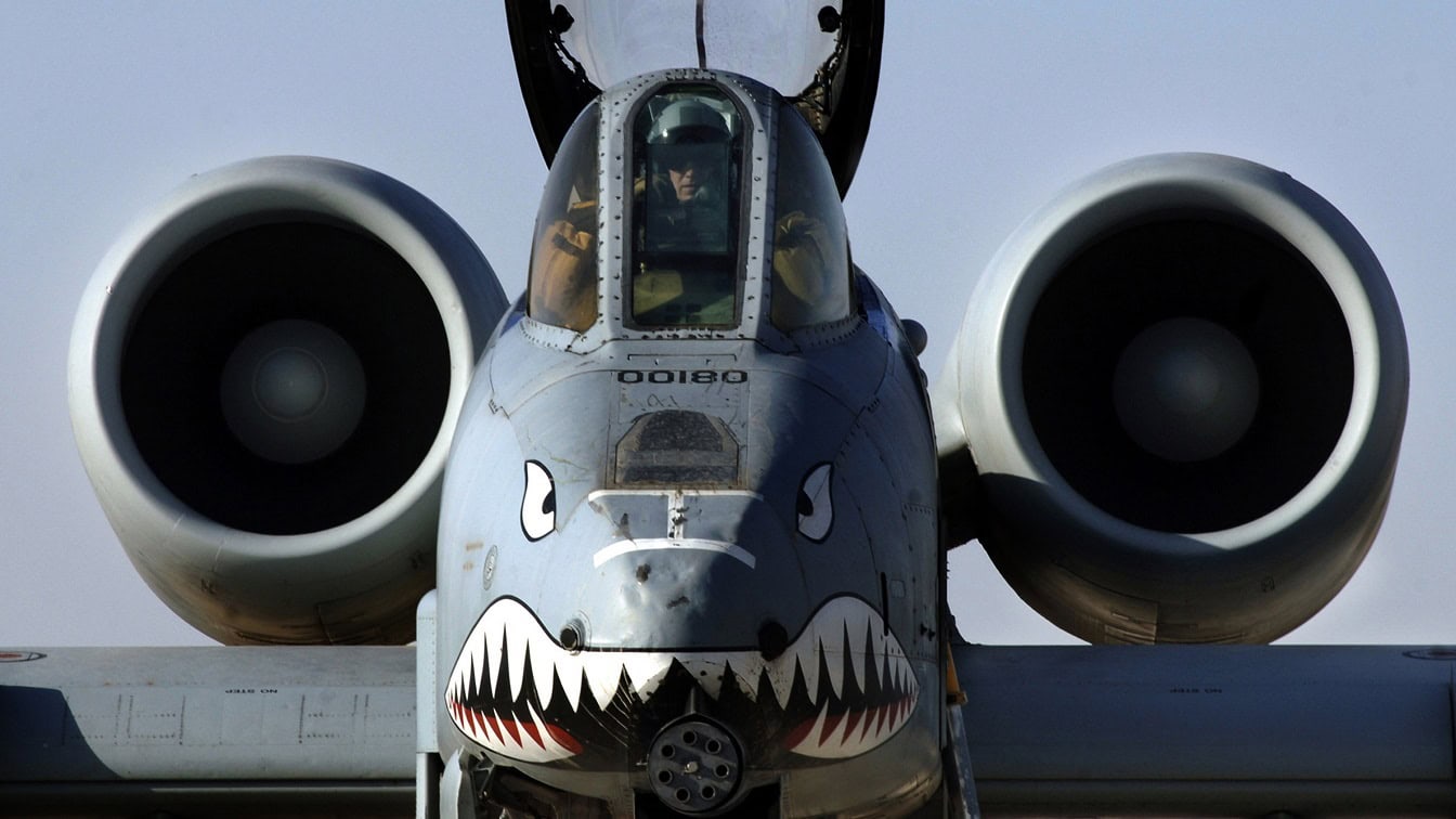 An A-10 Thunderbolt II takes off to provide close-air support to ground troops in Iraq April 25 from Al Asad Air Base, Iraq. The 438th Air Expeditionary Group A-10s perform 10 sorties daily, with 900 sorties in this last four months. (U.S. Air Force photo/Tech. Sgt. Cecilio M. Ricardo Jr.)