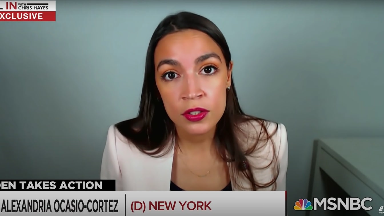 AOC on MSNBC. Image Credit: MSNBC Screenshot.