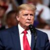 President of the United States Donald Trump speaking with supporters at a "Keep America Great" rally at Arizona Veterans Memorial Coliseum in Phoenix, Arizona.