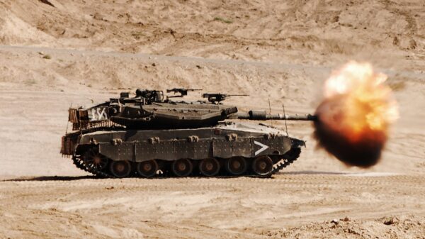 Merkava Tank Firing. Image Credit: Creative Commons.