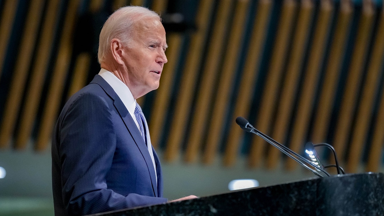 Joe Biden speaking at the UN on September 21, 2022. White House Image.