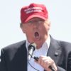 Donald Trump speaking with supporters at a campaign rally at Fountain Park in Fountain Hills, Arizona. Image Credit: Gage Skidmore.