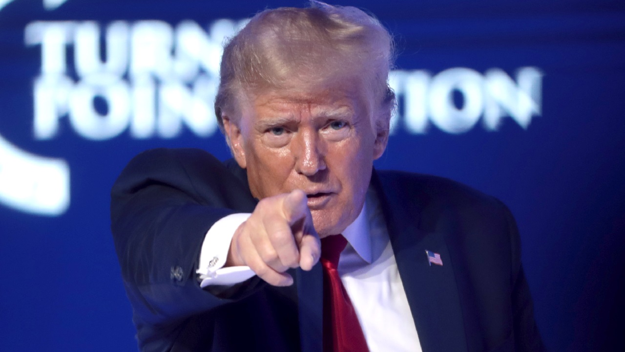 Former President of the United States Donald Trump speaking with attendees at the 2022 Student Action Summit at the Tampa Convention Center in Tampa, Florida. Image Credit: Creative Commons.