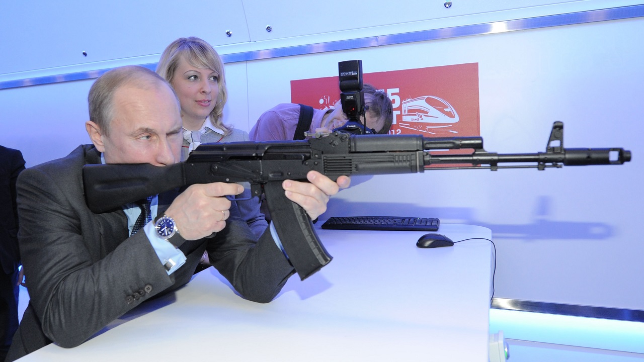 Russia's Putin Firing AK-74