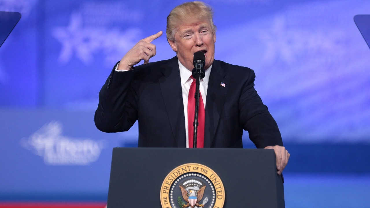 By Gage Skidmore: President of the United States Donald Trump speaking at the 2017 Conservative Political Action Conference (CPAC) in National Harbor, Maryland.