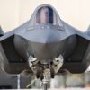 An F-35A Lightning II pilot turns his aircraft along the yellow taxi line on the 33rd Fighter Wing flightline at Eglin Air Force Base, Fla. (U.S. Air Force photo by Samuel King Jr./Released)