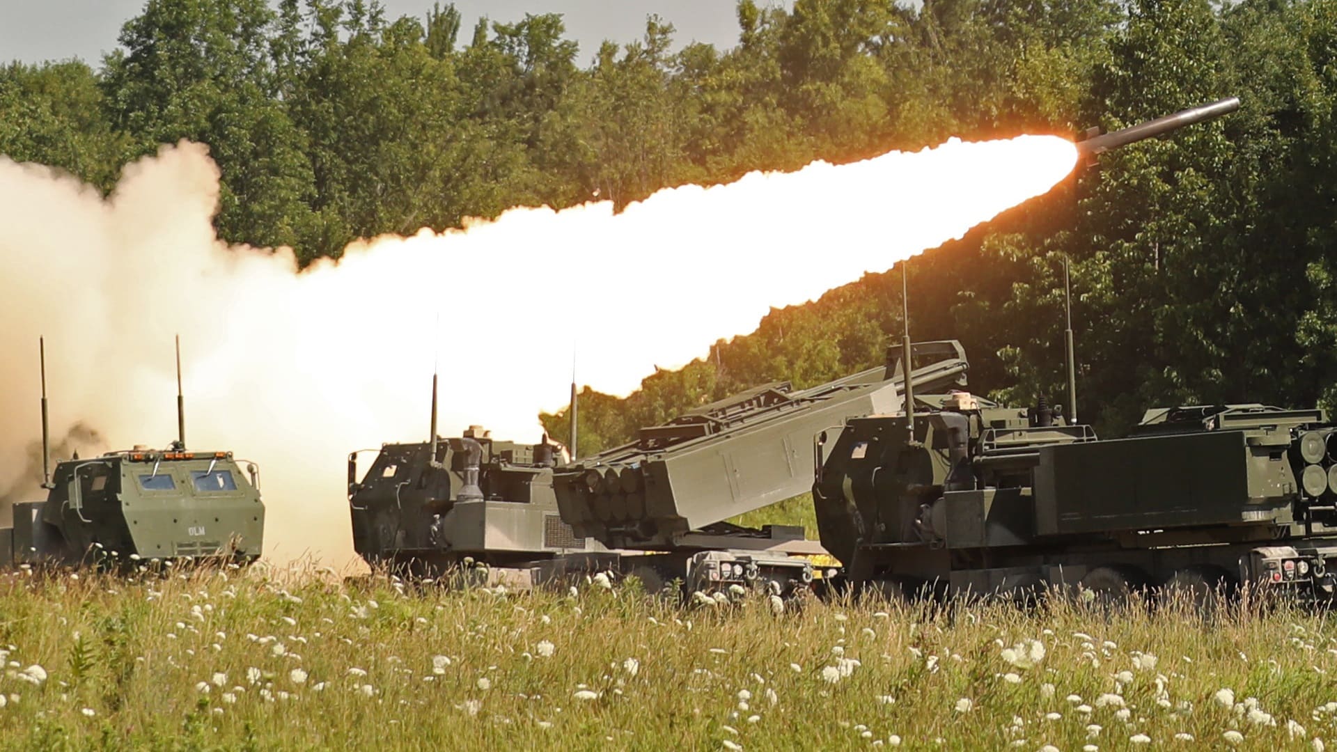 197 Field Artillery Regiment of New Hampshire fires rockets at Fort Drum in preparation for an upcoming deployment
