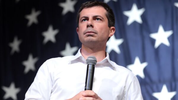 Mayor Pete Buttigieg speaking with attendees at the 2019 Iowa Democratic Wing Ding at Surf Ballroom in Clear Lake, Iowa. Image Credit: Creative Commons.