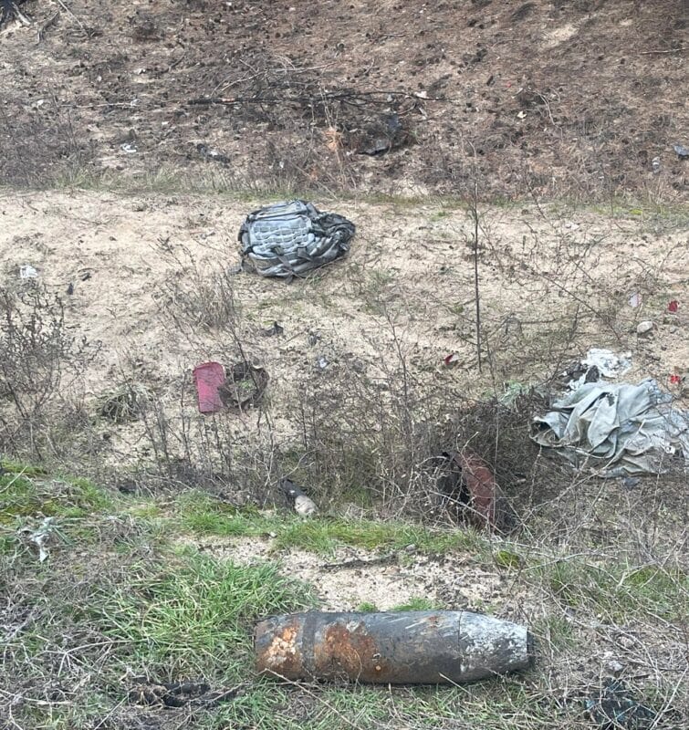 Unexploded Artillery Shell in Ukraine