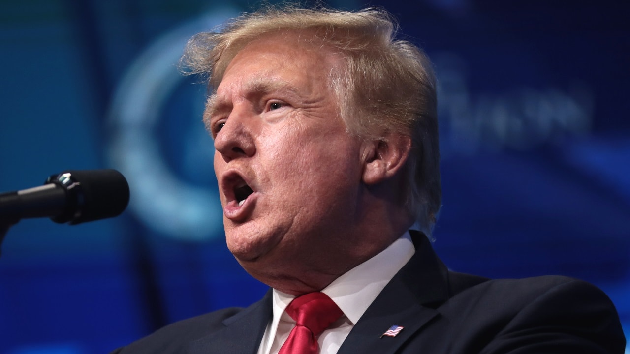 Former President of the United States Donald Trump speaking with attendees at the "Rally to Protect Our Elections" hosted by Turning Point Action at Arizona Federal Theatre in Phoenix, Arizona. Image Credit: Creative Commons.