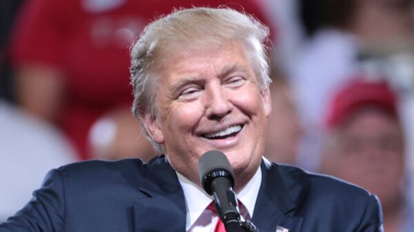 Donald Trump speaking with supporters at a campaign rally at Veterans Memorial Coliseum at the Arizona State Fairgrounds in Phoenix, Arizona.