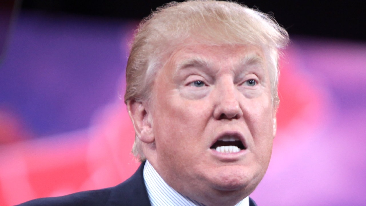 Donald Trump speaking at the 2015 Conservative Political Action Conference (CPAC) in National Harbor, Maryland. By Gage Skidmore.